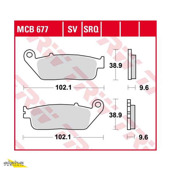 TRW Bremsbelagsatz MCB677SV CBF1000F SC64