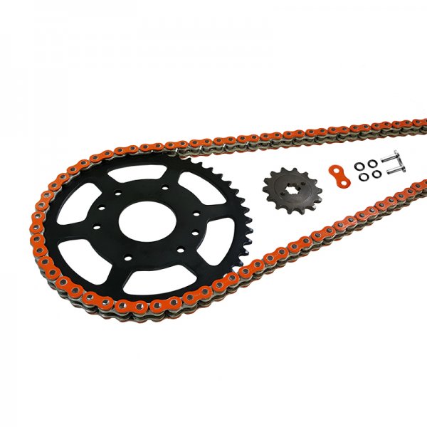 Kettensatz EK-Chain 525 MVXZ-2 für Yamaha TDM850, Typ 4TX, Modelljahr 1999-2001 Farbe Orange