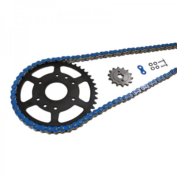 Kettensatz EK-Chain 530 MVXZ-2 für Kawasaki ZXR750R Modelljahr 1991-1992 Farbe Blau