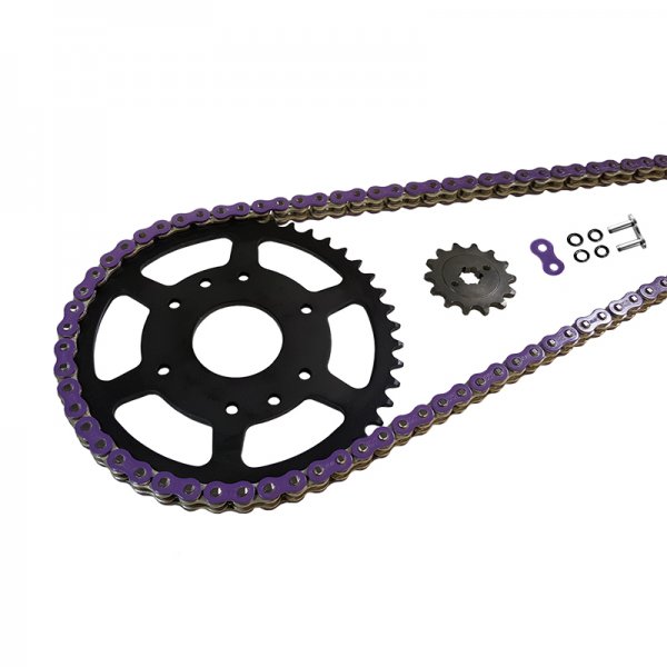 Kettensatz EK-Chain 530 MVXZ-2 für Suzuki GSX-R1000 Modelljahr 2001-2006 Farbe Violett