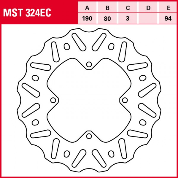 TRW Bremsscheibe Offroad starr MST324EC CR80R HE04