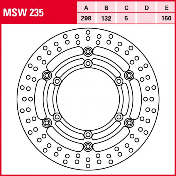 TRW Bremsscheibe Allround schwimmend MSW235 XV535 Virago 3BR