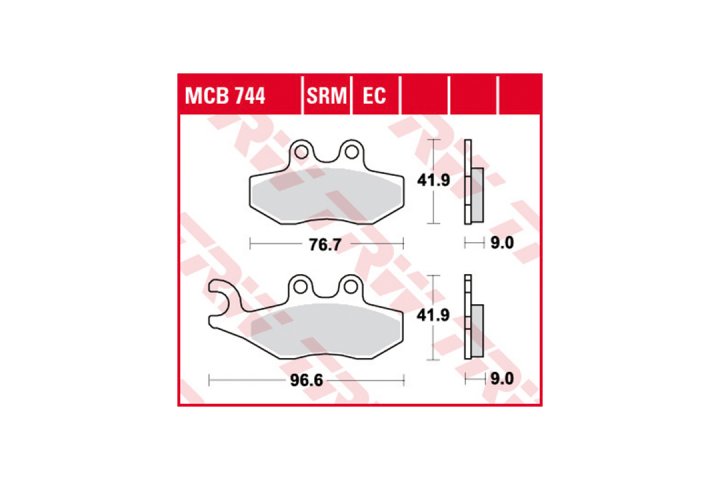 TRW Bremsbelagsatz EC MCB744EC Vespa GTS250 M45 Sportcity 50 SB Variant 125 Sport SG Nexus 250