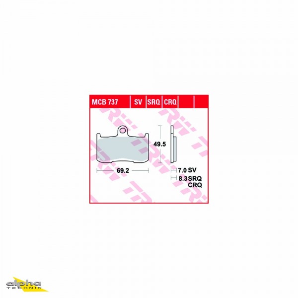 TRW Bremsbelagsatz MCB737CRQ Tiger 1050 SE 115NG Chief Classic Z1000 ZRT00A Hammer GSX1300 B-