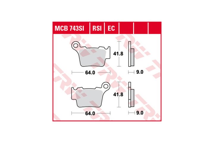 TRW Bremsbelagsatz EC MCB743EC FE450 TE125 350 EXC-F SM450R 450 SE MRX450 G450X E45X Enduro 2