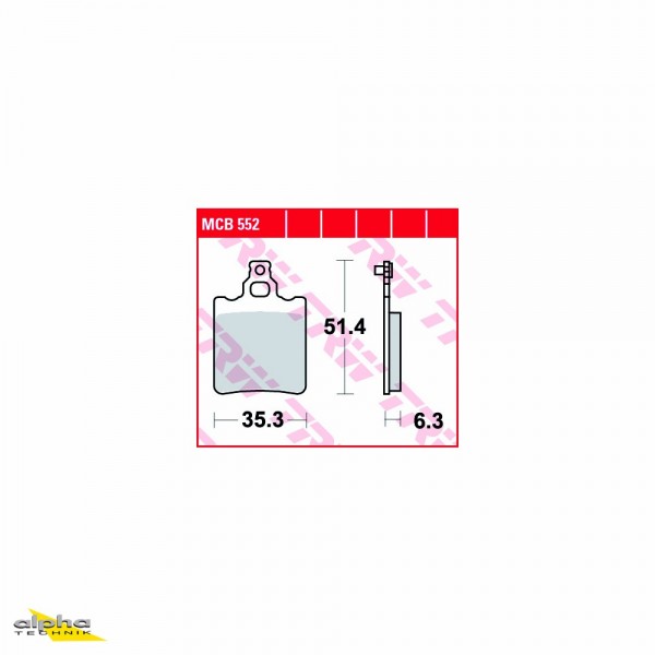 TRW Bremsbelagsatz MCB552 RS50 SE Trigger 50 D01 Caballero 80 KS80 Super 65 SX W4 50