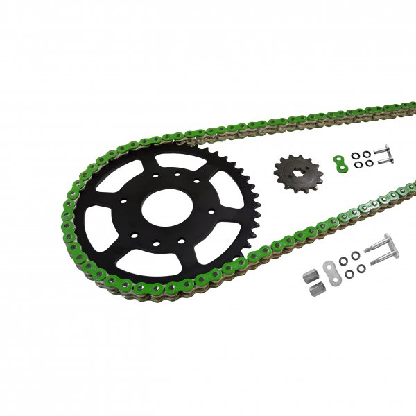 Kettensatz mit Schraubschloss ENUMA 520 MVXZ-2 für Kawasaki ZX-6RR Typ ZX600N 2005-2006 Grün