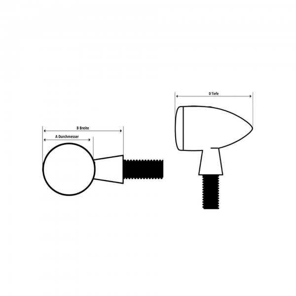 HIGHSIDER LED Sequenz-Blinker STS 1, schwarzes 2C Gehäuse, getöntes Glas. für