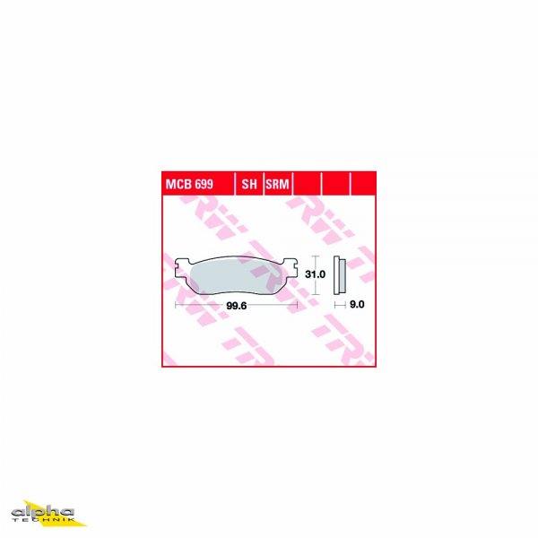 TRW Bremsbelagsatz MCB699SRM X-Max 250 SG16 Jupiter 150 JC Skyliner 250 SG02