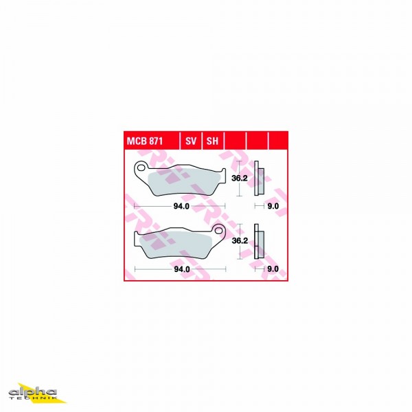 TRW Bremsbelagsatz MCB871 Street 750 XG1