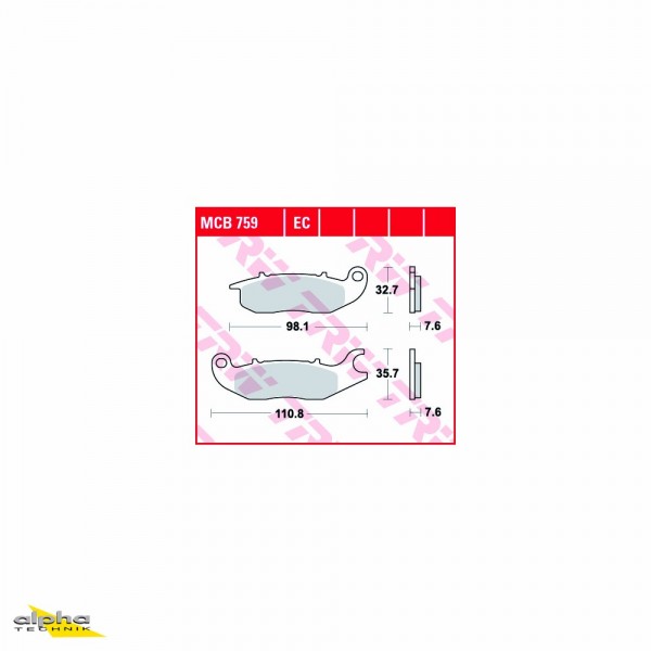 TRW Bremsbelagsatz MCB759 RS2 125 CBR125R JC50