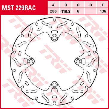 TRW Bremsscheibe Sportiv starr MST229RAC CRF1000L Africa Twin SD04