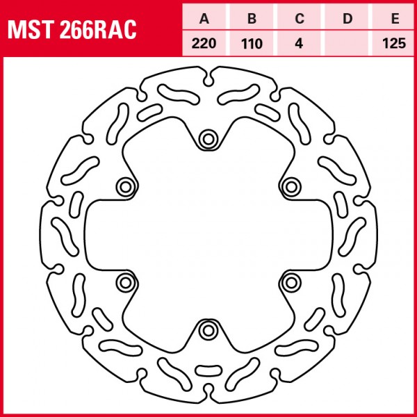 TRW Bremsscheibe Sportiv starr MST266RAC TC125 500 EXC FE501