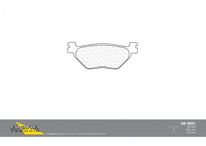 ALPHA TECHNIK Bremsbelag Scooter mit ABE für T Max 500 SJ01 Voyager unbekannt