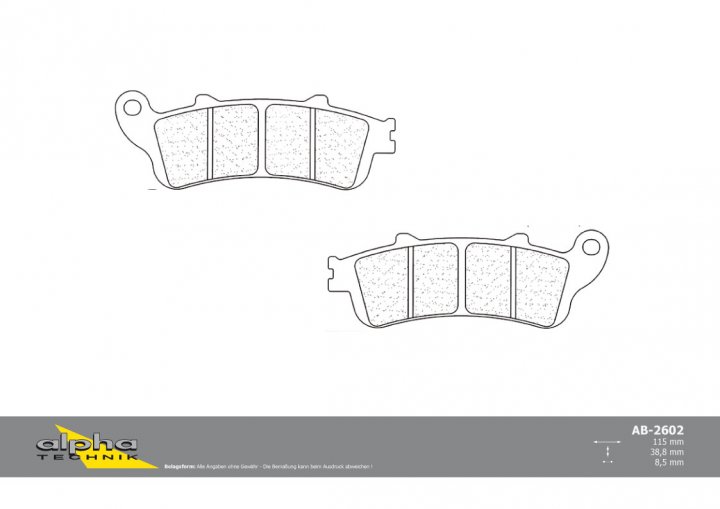 ALPHA TECHNIK Bremsbeläge CB1100SF SC42 Vision