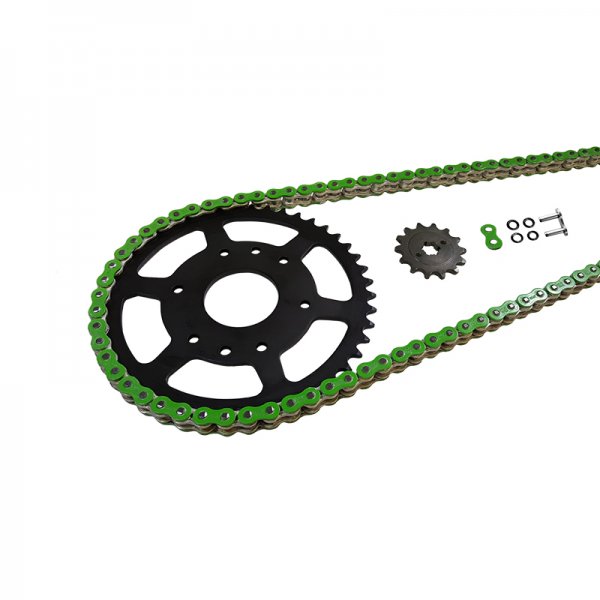 Kettensatz EK-Chain 525 MVXZ-2 für Kawasaki ZX7R Farbe Grün