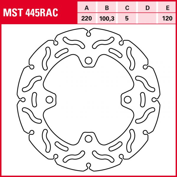 TRW Bremsscheibe Sportiv starr MST445RAC ZX10R Ninja ZXT00S