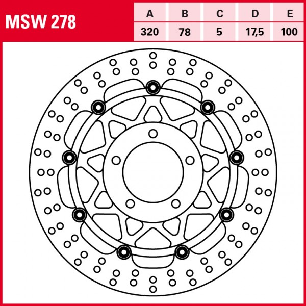 TRW Bremsscheibe Allround schwimmend MSW278 Tiger 1050 SE 115NG