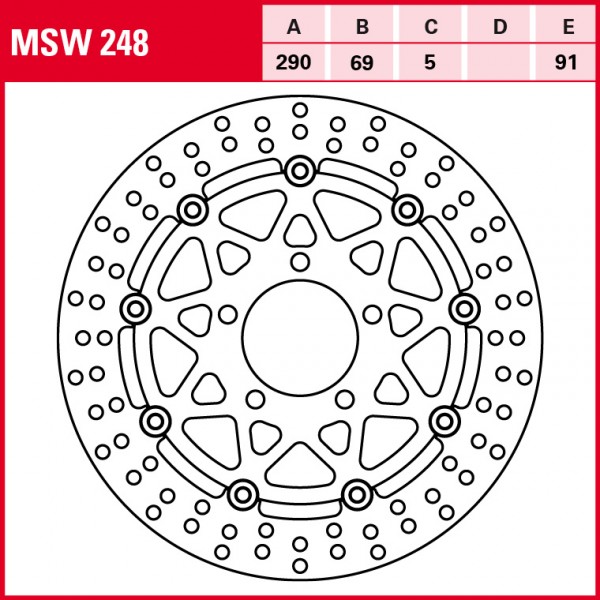 TRW Bremsscheibe Allround schwimmend MSW248 VLR1800 C Intruder WVCT