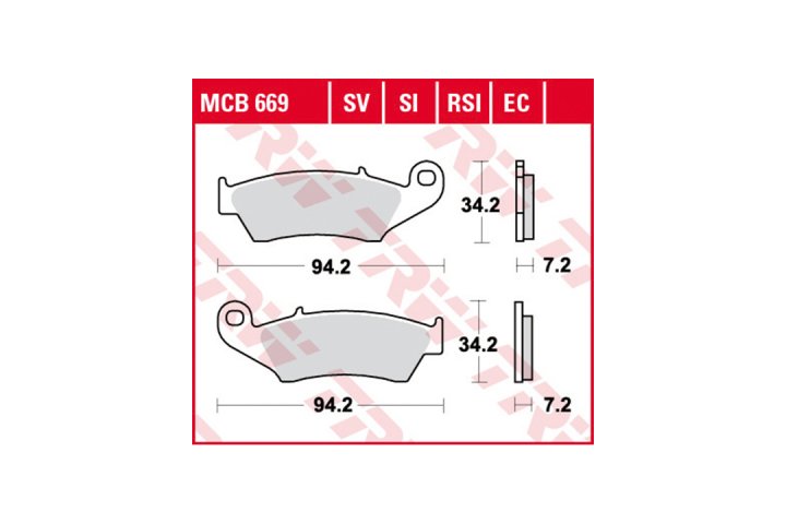 TRW Bremsbelagsatz EC MCB669EC PR5 MXV450 VT RR125 E9 BBX 508 Enduro Regolarna Competizione E