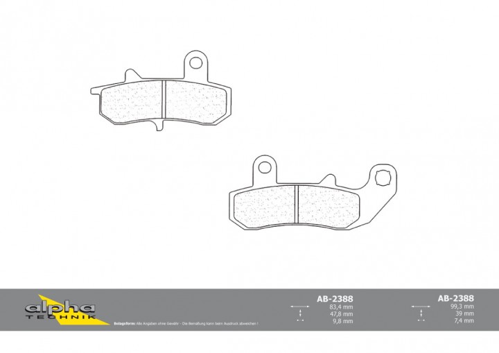 ALPHA TECHNIK Bremsbelag Straße mit ABE für RG200 Gamma unbekannt