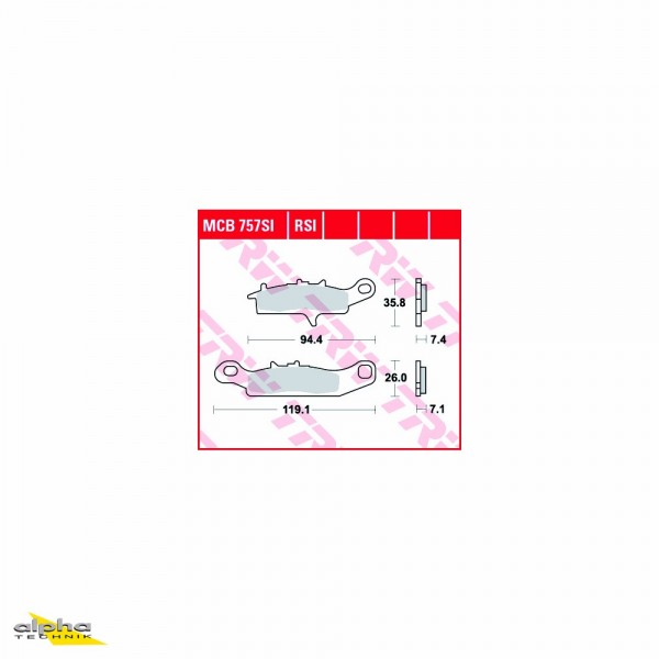 TRW Bremsbelagsatz MCB757RSI KVF650 LTF 700 Quadrunner AM41