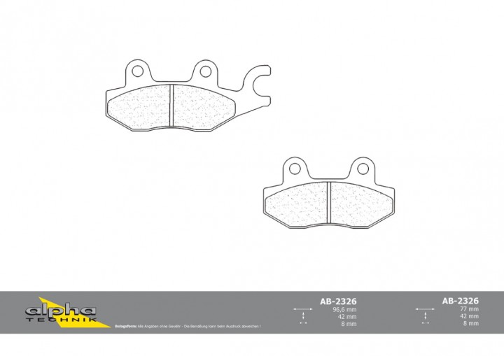 ALPHA TECHNIK Bremsbeläge CBF250 MC35 KLF300 Florett 125 Cruiser 125 RT125 XS125K MD12 Tiger 900 T