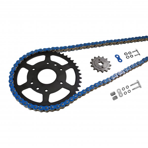Kettensatz mit Schraubschloss ENUMA 520 MVXZ-2 für MZ Baghira, Typ MUZ660E, 1998-2006 Blau