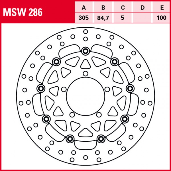 TRW Bremsscheibe Allround schwimmend MSW286 Tiger 800XC A082