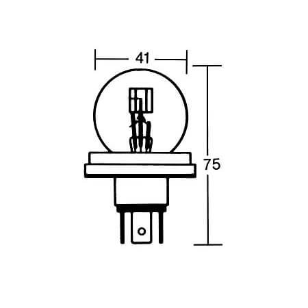 - Kein Hersteller - R2 Glühlampe 12V 45/40W P45T für