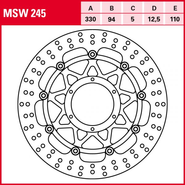 TRW Bremsscheibe Allround schwimmend MSW245 CBR900RR Fireblade SC50