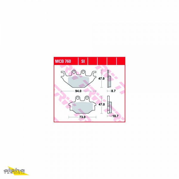 TRW Bremsbelagsatz MCB760SI Crossover 300 Blade MXU 300 L6 Quadraider 600 KVF300 Brute Force