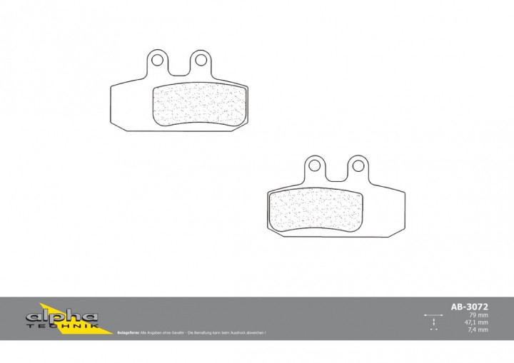 ALPHA TECHNIK Bremsbelag Scooter mit ABE für Atlantic 500 PT