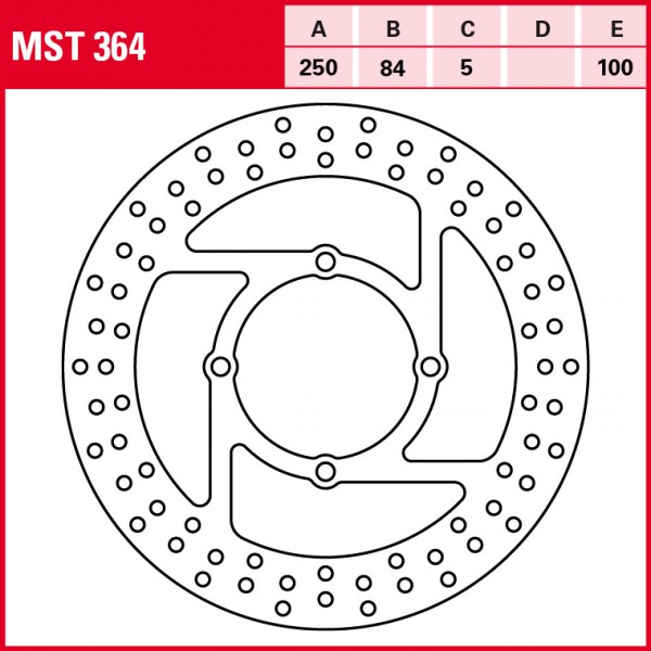 TRW Bremsscheibe Allround starr MST364 GS500 BK