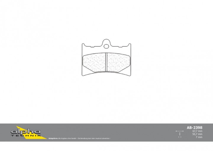 ALPHA TECHNIK Bremsbelag Straße mit ABE für RS125 Extrema GS RC600 Nord West unbekannt Quota 1000