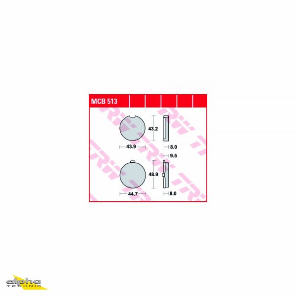 TRW Bremsbelagsatz MCB513 GF125 NF47A Florett 50 SAF GP125 GP125