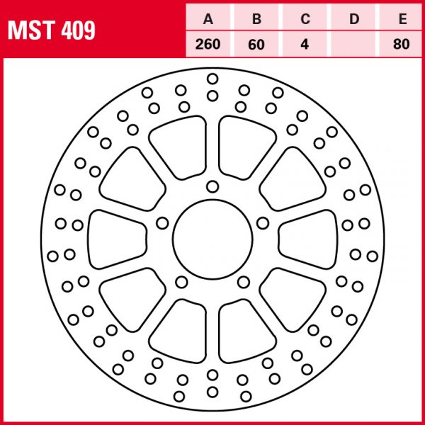 TRW Bremsscheibe Allround starr MST409 Scarabeo 125 PC Boulevard 125 M57