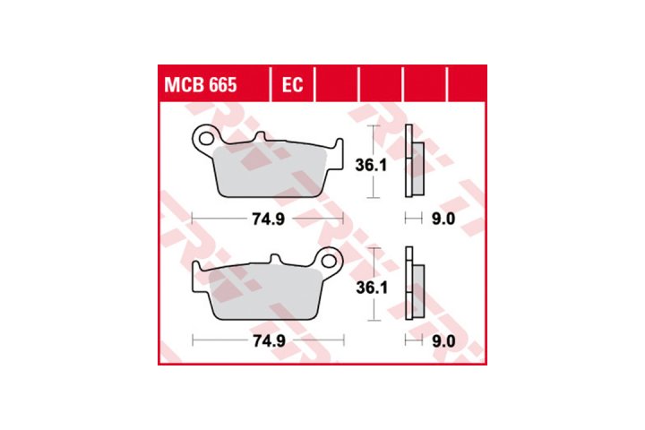 TRW Bremsbelagsatz EC MCB665EC Besbi EMR50 GR1 Lead NH50 AF01 Amarcord SV80 F082DE SR125 Samb