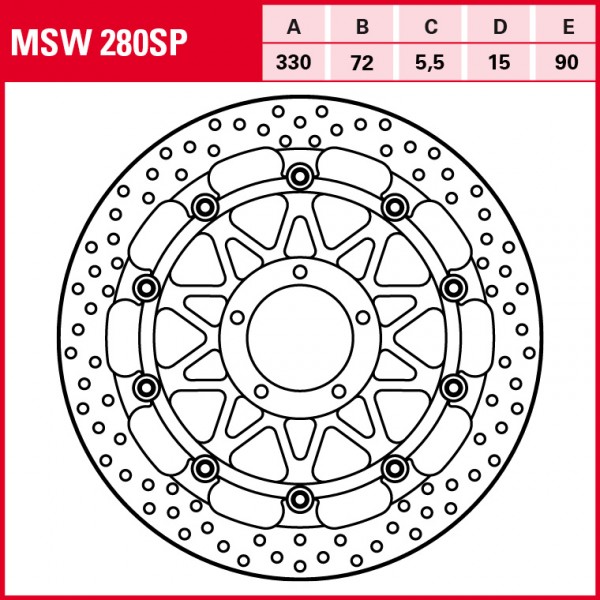 TRW Bremsscheibe Racing schwimmend MSW280SP Panigale 1299 H9