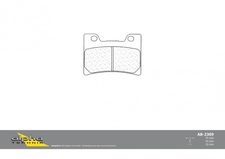 ALPHA TECHNIK Bremsbelag Straße mit ABE für FZR1000 EXUP 3LE