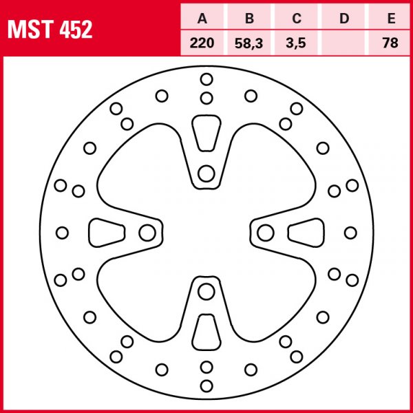 TRW Bremsscheibe Allround starr MST452 Vision NSC110 JF53