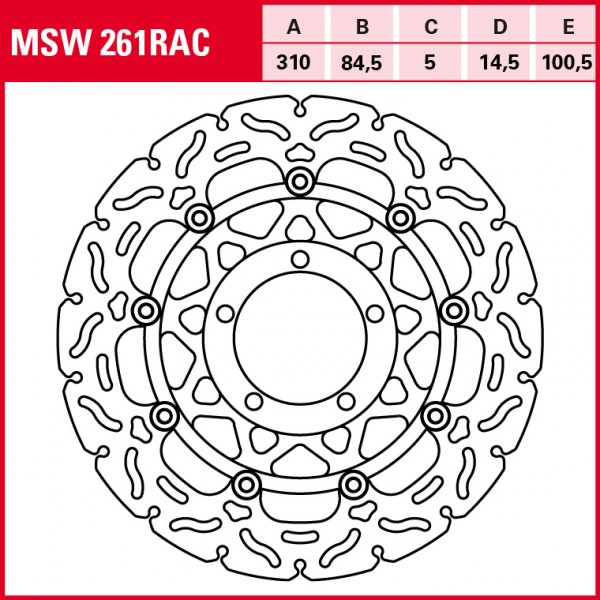 TRW Bremsscheibe Sportiv schwimmend MSW261RAC Daytona 675 D67LC