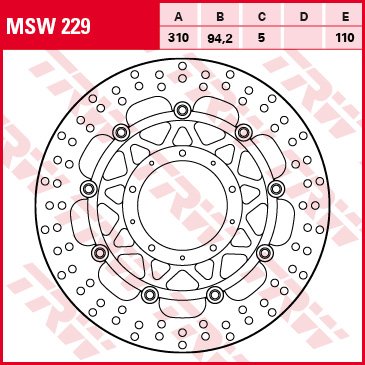 TRW Bremsscheibe Allround schwimmend MSW229 VFR800F RC79