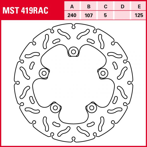 TRW Bremsscheibe Sportiv starr MST419RAC 749R H5