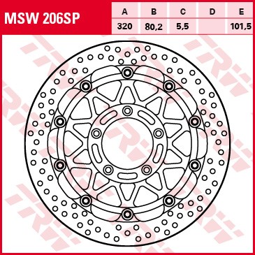 TRW Bremsscheibe Racing schwimmend MSW206SP F4 1000 S F4