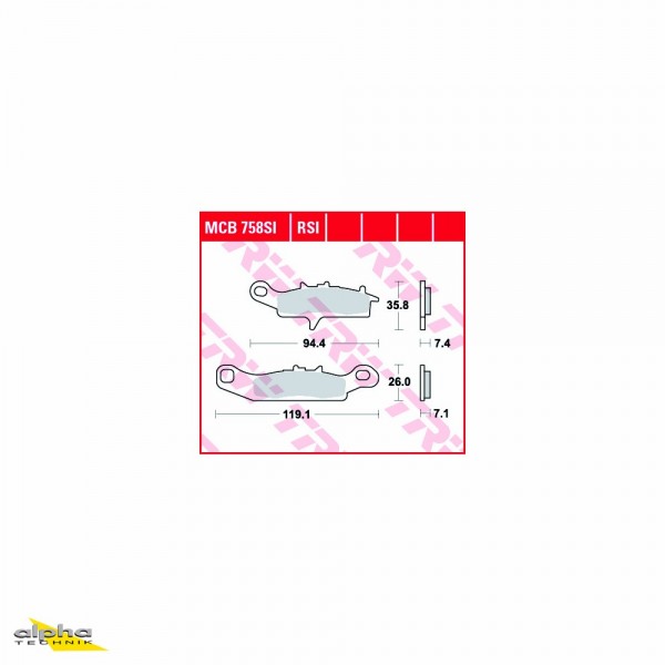 TRW Bremsbelagsatz MCB758SI LTF 700 Quadrunner AM41 KFX450