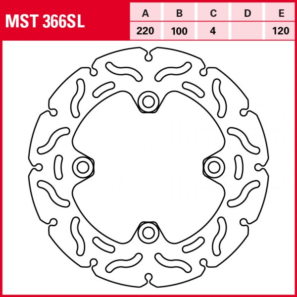 TRW Bremsscheibe Racing starr MST366SL ER6n ER650C