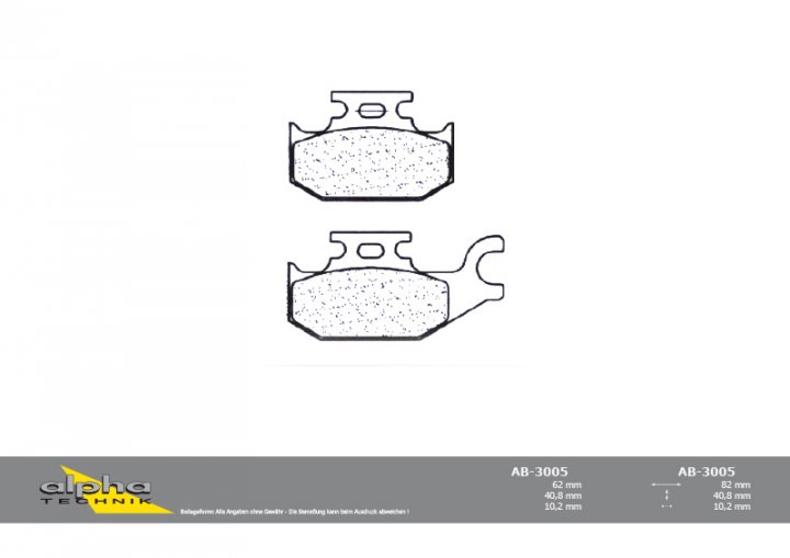 ALPHA TECHNIK Bremsbelag Scooter mit ABE für UH125 Burgman C8