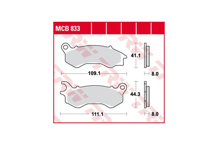 TRW Bremsbelagsatz MCB833SRM Satelis 125 J2B PCX125 JF57