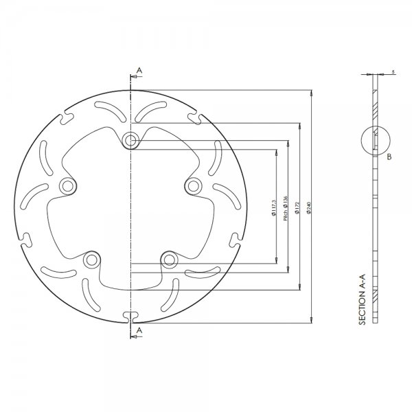 alpha Technik Bremsscheibe ABD33 starr für CTX700 RC68